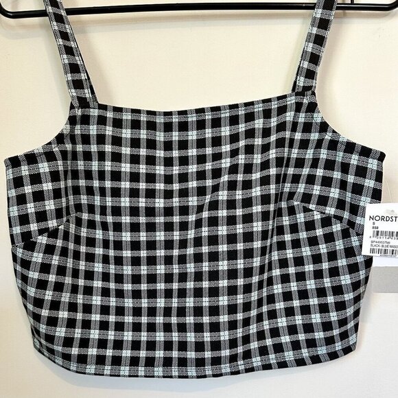NWT BP by Nordstrom Mason Plaid Smocked Back Crop Top - Small - Picture 7 of 8